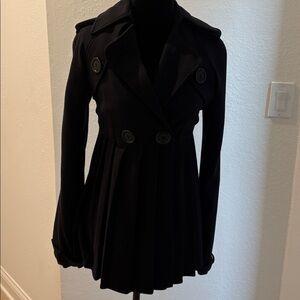 Bailey 44 Black Double-Breasted Trench Coat
